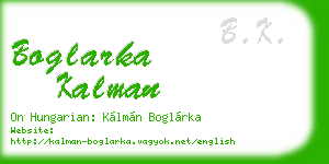 boglarka kalman business card