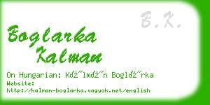 boglarka kalman business card